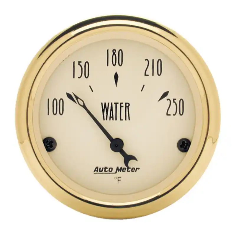 AutoMeter Gauge Water Temp 2-1/16in. 250 Deg. F Elec Golden Oldies (ATM1538)