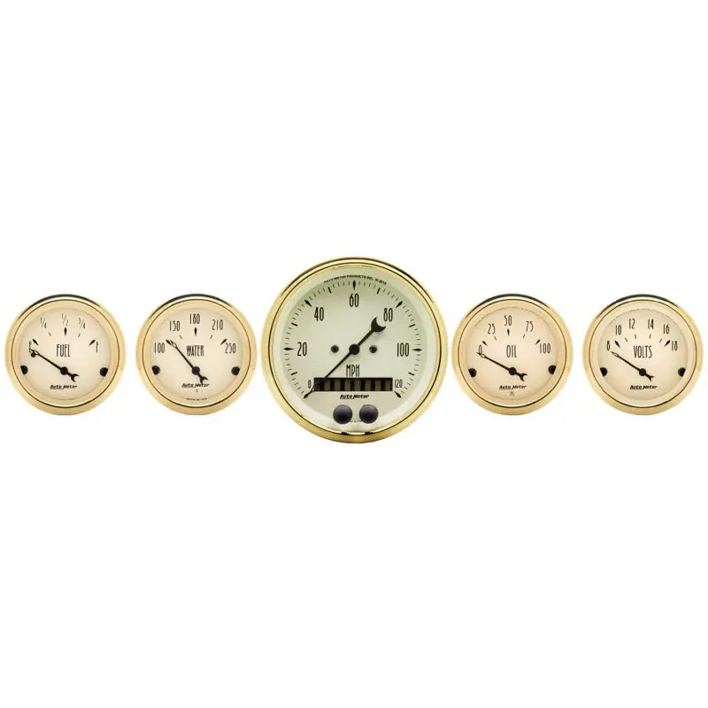 Autometer Golden Oldies 5 PIECE (3-3/8in & 2-1/16in.) GPS Speedometer Gauge Kit (ATM1550)
