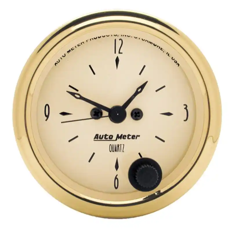 AutoMeter Gauge Clock 2-1/16in. 12HR Analog Golden Oldies (ATM1586)