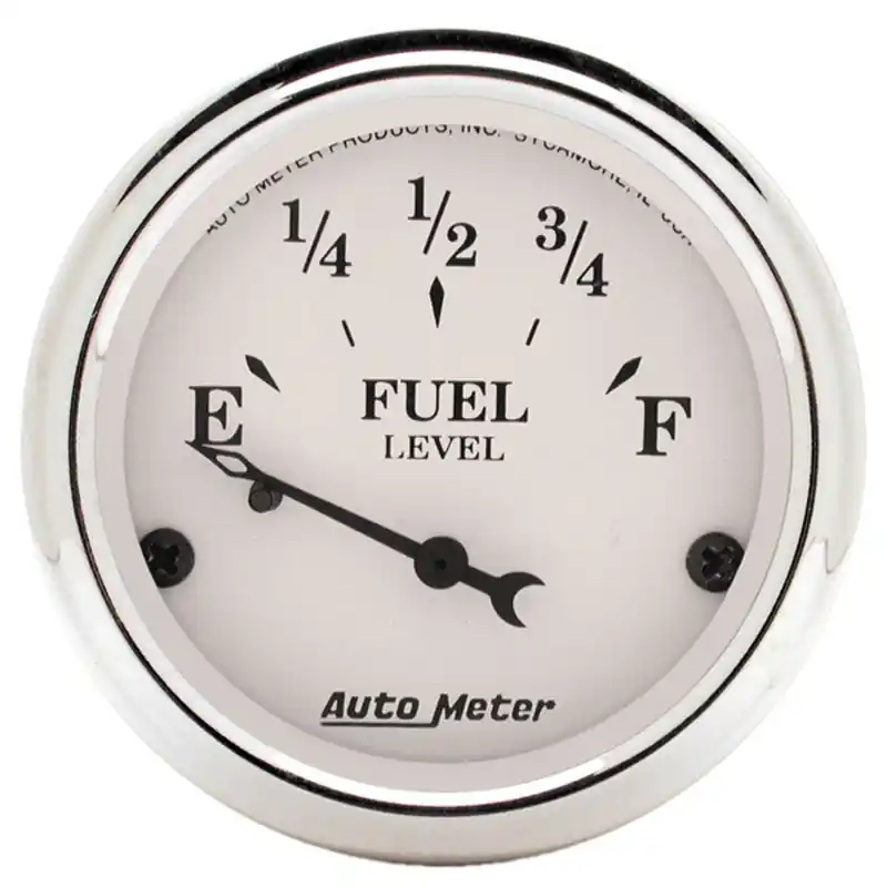 Autometer 2-1/16in 0-90 Fuel Level Air-Core GM Old Tyme White Gauge (ATM1604)