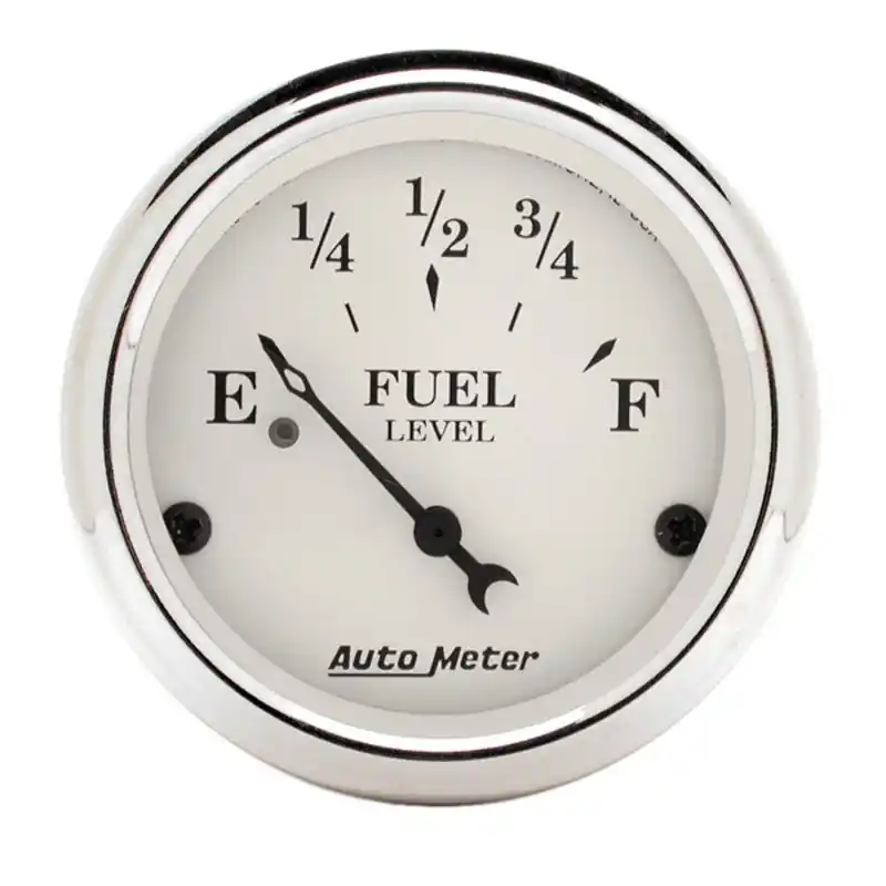 AutoMeter Gauge Fuel Level 2-1/16in. 240 Ohm(e) to 33 Ohm(f) Elec Old Tyme White (ATM1606)