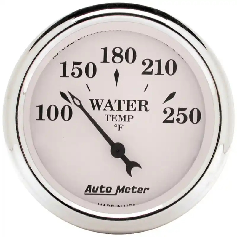 AutoMeter Gauge Water Temp 2-1/16in. 250 Deg. F Elec Old Tyme White (ATM1638)