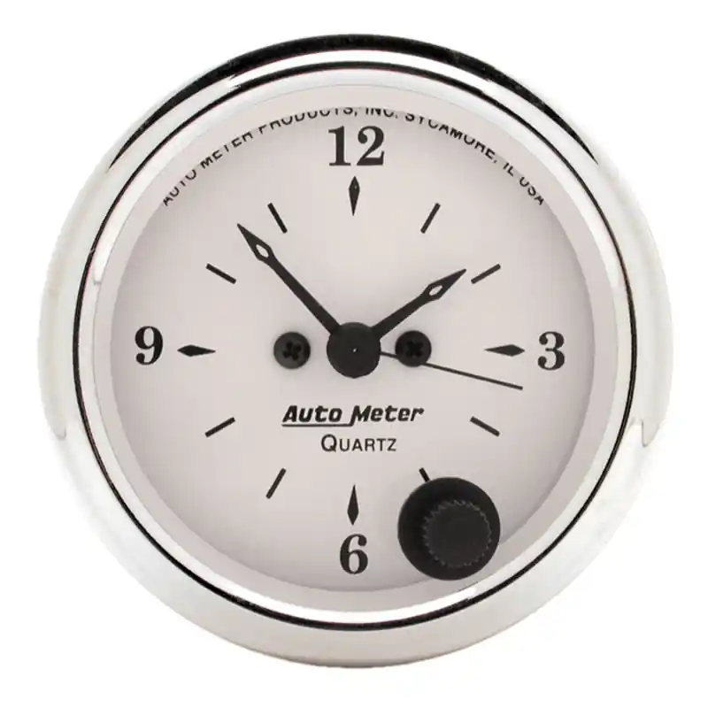 AutoMeter Gauge Clock 2-1/16in. 12HR Analog Old Tyme White (ATM1686)