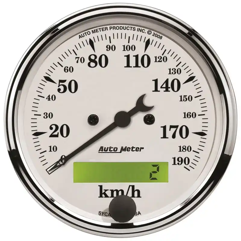 Autometer 3 1/8in 0-190km/h Old Tyme Elec. Programmable Speedometer (ATM1688-M)