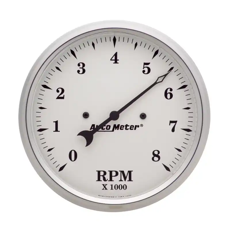 Autometer 5 inch 8000rpm In-Dash Old Tyme Tachometer - White (ATM1699)