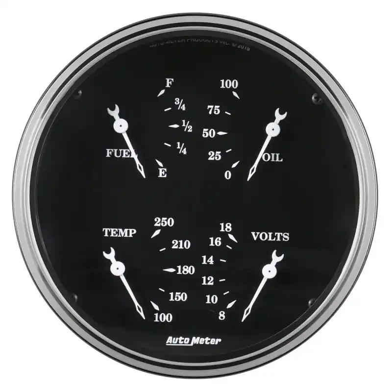 Auto Meter Gauge Quad 5in 0E-90F Elec Old Tyme Black (ATM1719)