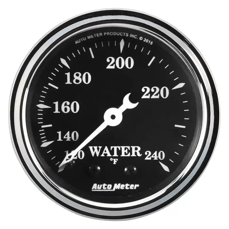 Auto Meter Gauge Water Temp 2 1/16in 120-240F Mech Old Tyme Black (ATM1733)