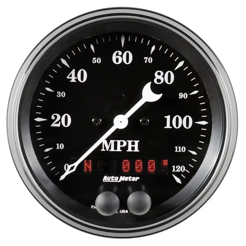 Auto Meter Gauge Speedometer 3 3/8in 120mph GPS Old Tyme Black (ATM1749)
