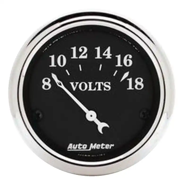 Autometer 2 1/16in 18V Electric Old Tyme Black Voltmeter (ATM1791)