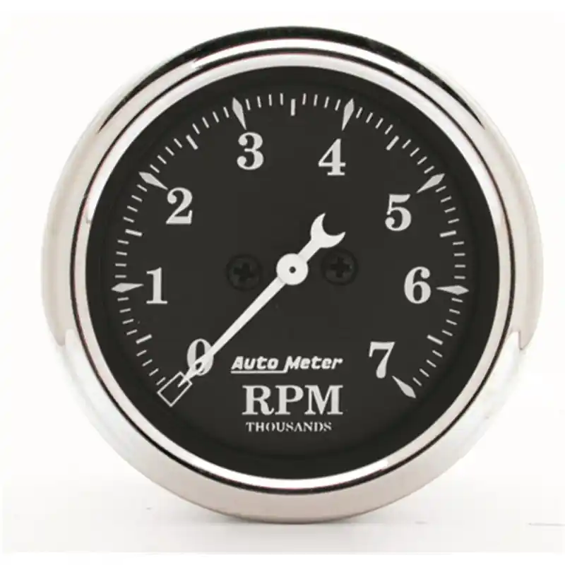 AutoMeter Gauge Tachometer 2-1/16in. 7K RPM In-Dash Old Tyme Black (ATM1797)