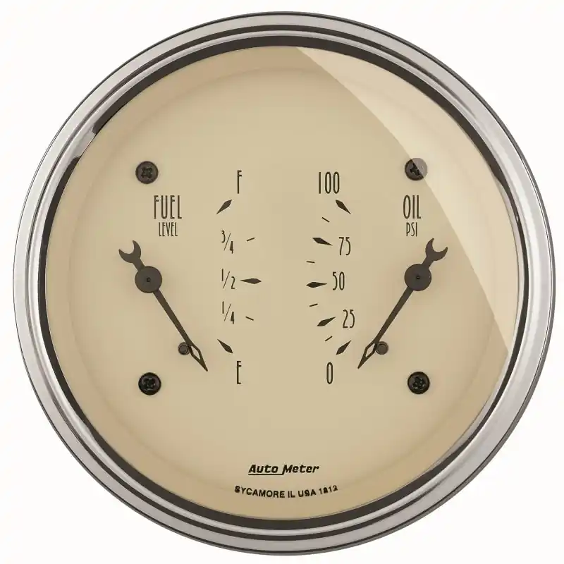 AutoMeter Antique Beige Oil/Fuel Dual Gauge (ATM1813)