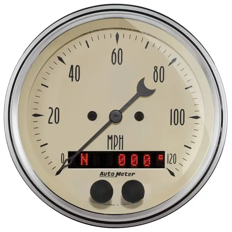 Autometer 3-3/8in Antique Beige 120 MPH GPS Speedometer Gauge (ATM1849)