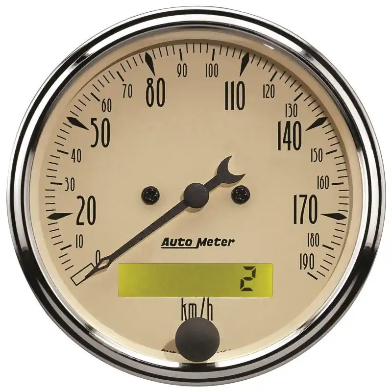 Autometer 3-1/8in 0-190km/h Antique Beige Elec. Programmable Speedometer (ATM1887-M)