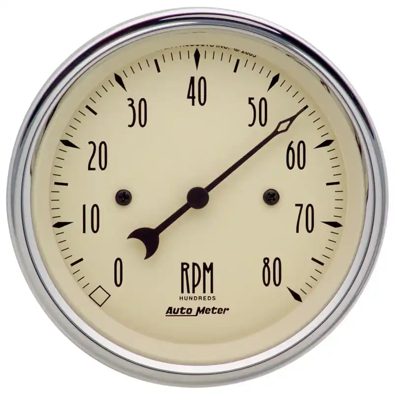Autometer 3-3/8in. Antique Beige 8K RPM In-Dash Tachometer Gauge (ATM1890)