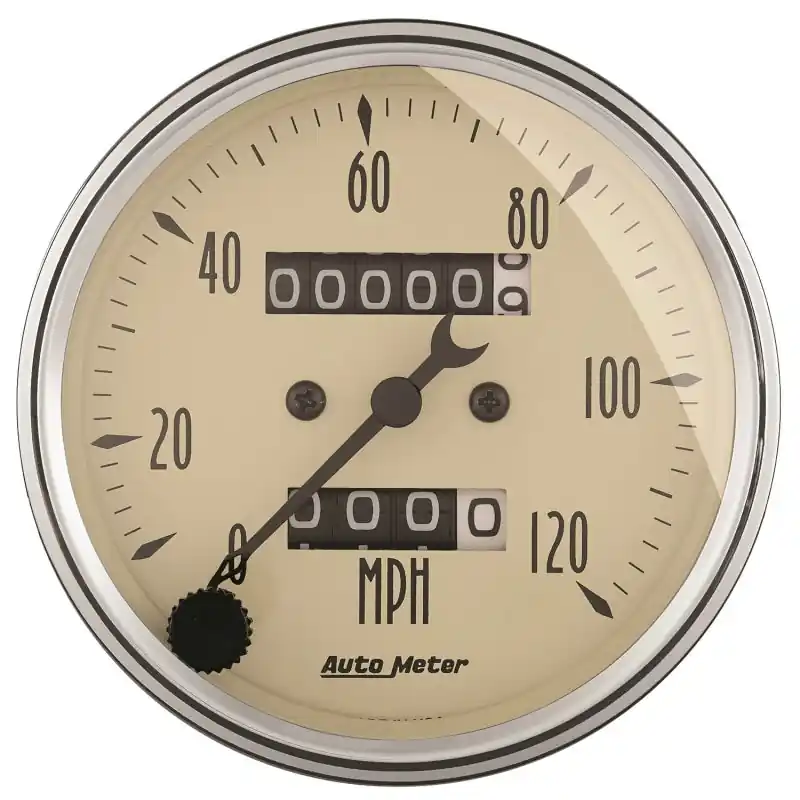 AutoMeter Gauge Speedometer 3-1/8in. 120MPH Mechanical Antique Beige (ATM1896)