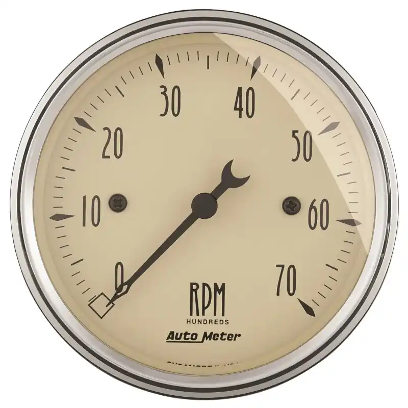 Autometer 3-1/8in Antique Beige In-Dash 7K RPM Tachometer Gauge (ATM1898)