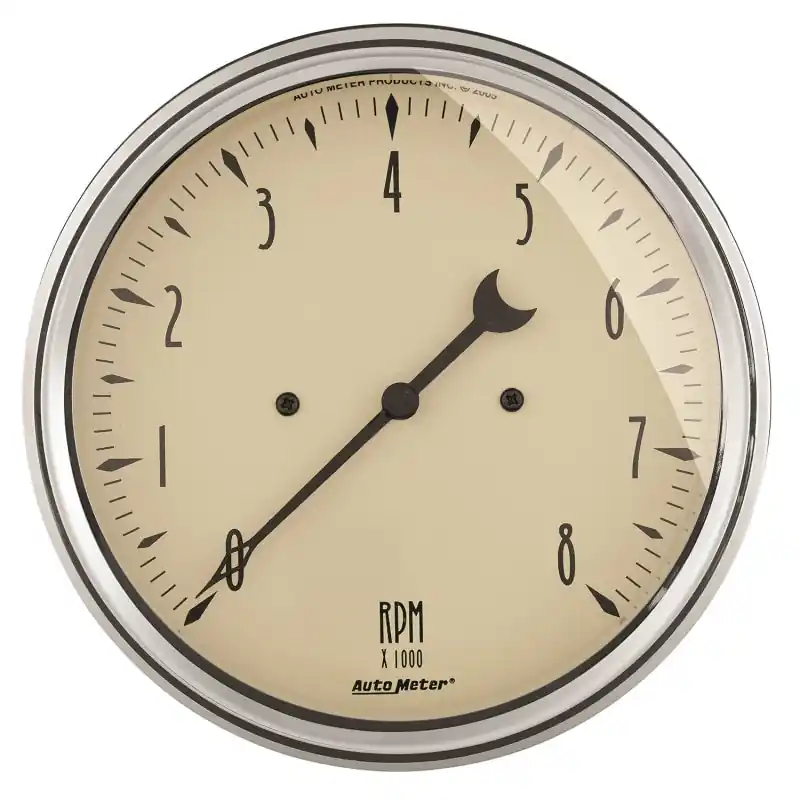 Autometer 5in Antique Beige In-Dash 8K RPM Tachometer Gauge (ATM1899)