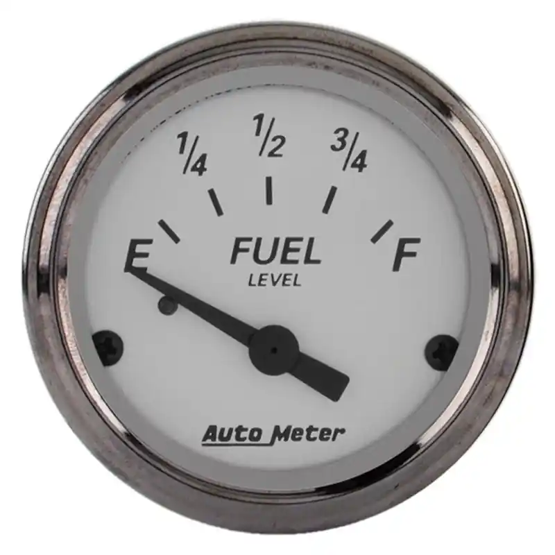 AutoMeter Gauge Fuel Level 2-1/16in. 73 Ohm(e) to 10 Ohm(f) Elec American Platinum (ATM1905)