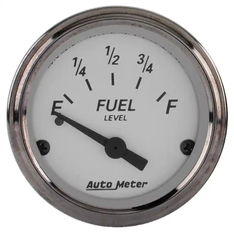 AutoMeter Gauge Fuel Level 2-1/16in. 0 Ohm(e) to 30 Ohm(f) Elec American Platinum (ATM1907)
