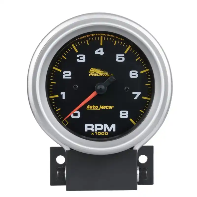 Autometer Pro-Cycle Gauge Tach 3 3/4in 8K Rpm 2 & 4 Cylinder Black Pro-Cycle (ATM19201)