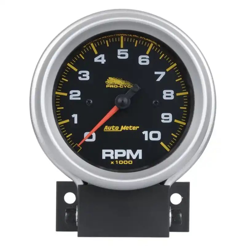 Autometer Pro-Cycle Gauge Tach 3 3/4in 10K Rpm 2 & 4 Cylinder Black Pro-Cycle (ATM19202)
