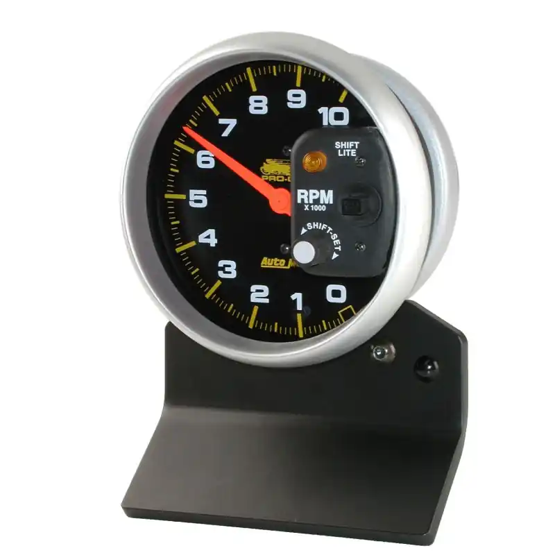 Autometer Pro-Cycle Gauge Tach 5in 10K Rpm W/ Shift-Lite 2 & 4 Cylinder Black Pro-Cycle (ATM19208)