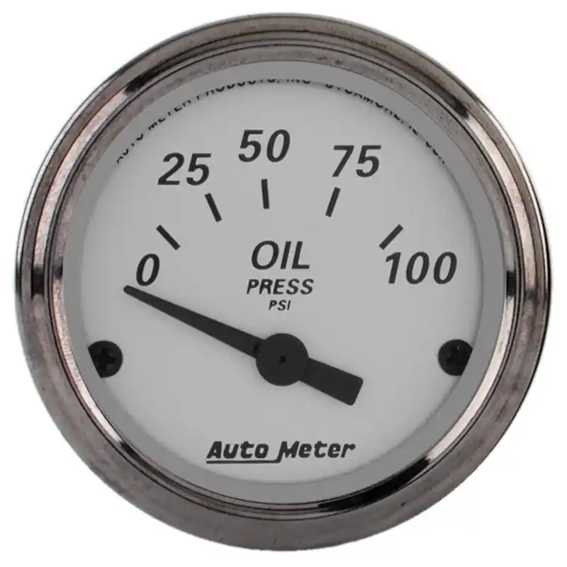 AutoMeter Gauge Oil Press 2-1/16in. 100PSI Elec American Platinum (ATM1928)