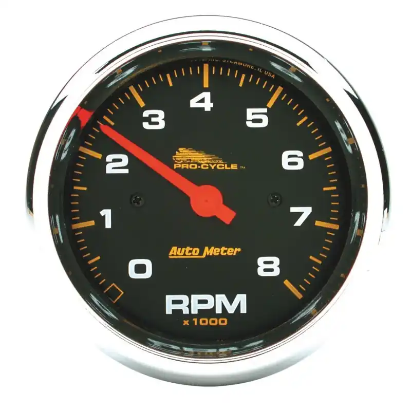 Autometer Pro-Cycle Gauge Tach 3 3/4in 8K Rpm 2&4 Cylinder Black (ATM19300)