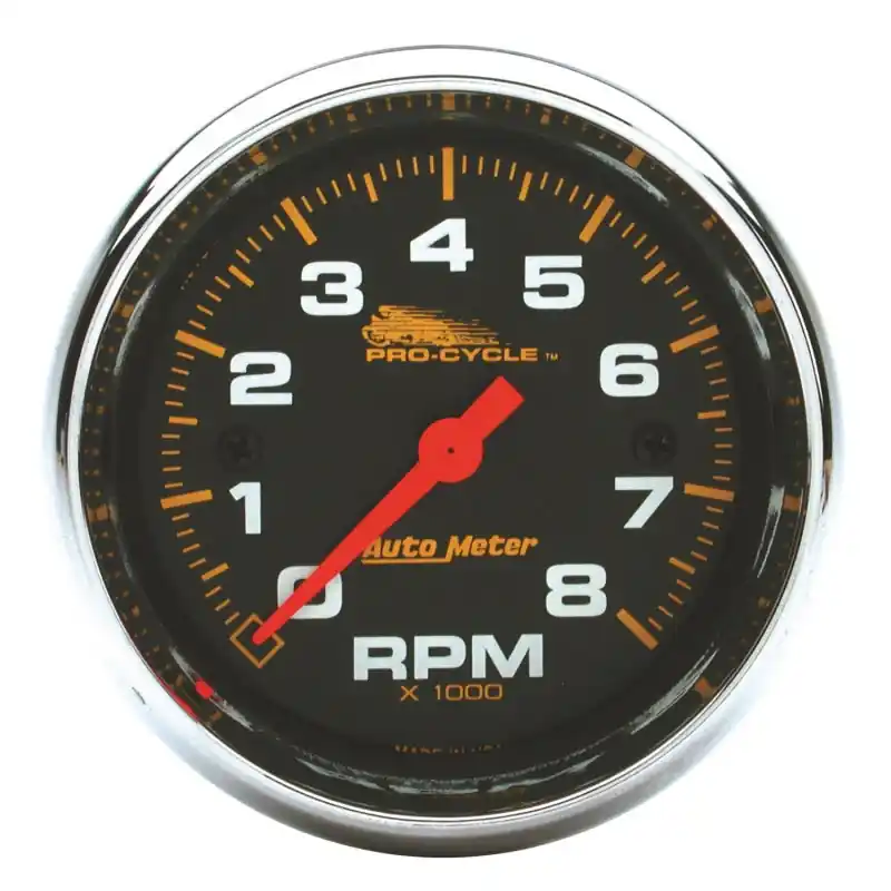 Autometer Pro-Cycle Gauge Tach 2 5/8in 8K Rpm 2&4 Cylinder Black (ATM19304)