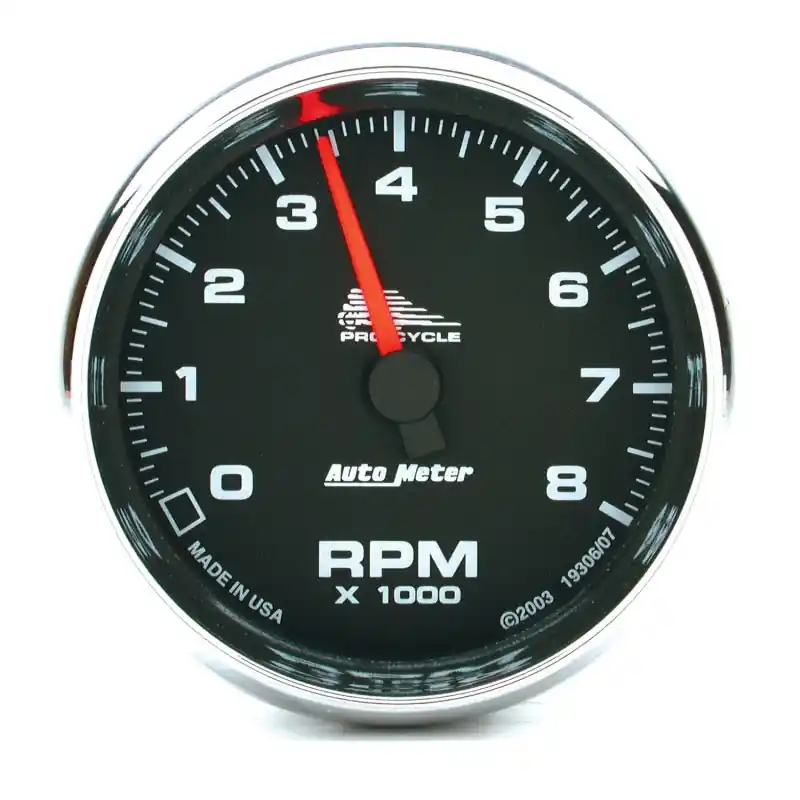 Autometer Pro-Cycle Gauge Tach 2 5/8in 8K Rpm 2&4 Cylinder Black (ATM19306)
