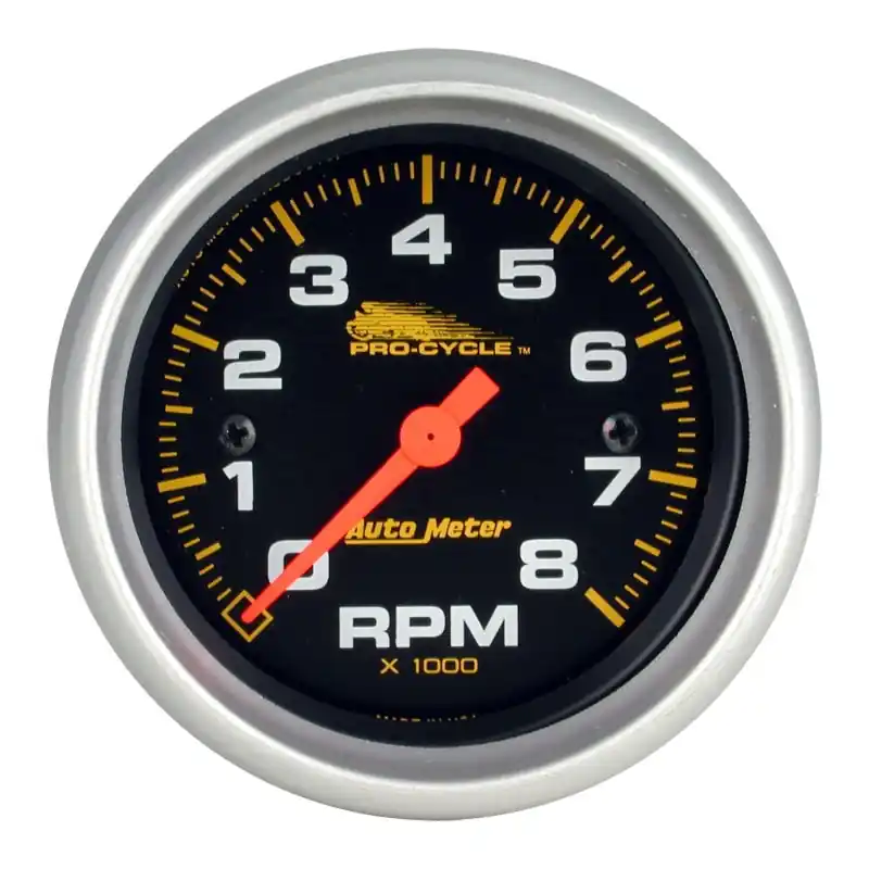 Autometer Pro-Cycle Gauge Tach 2 5/8in 8K Rpm 2&4 Cylinder Black (ATM19324)