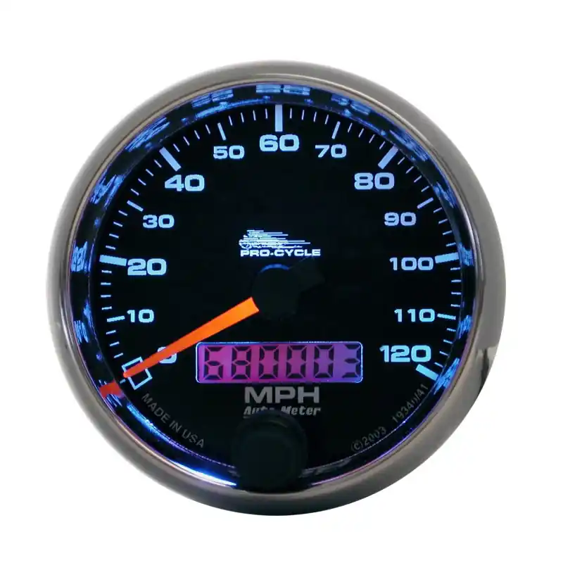 Autometer Pro-Cycle Gauge Speedo 2 5/8in 120 Mph Elec Black (ATM19340)