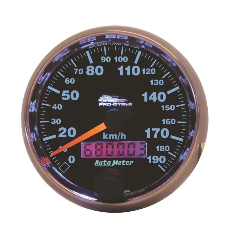 Autometer Pro-Cycle Gauge Speedo 2 5/8in 190 Kmh Elec Black (ATM19340-M)