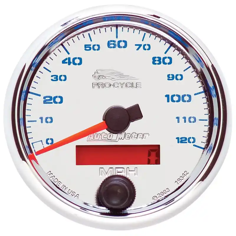 Autometer Pro-Cycle Gauge Speedo 2 5/8in 120 Mph Elec Chrome (ATM19342)
