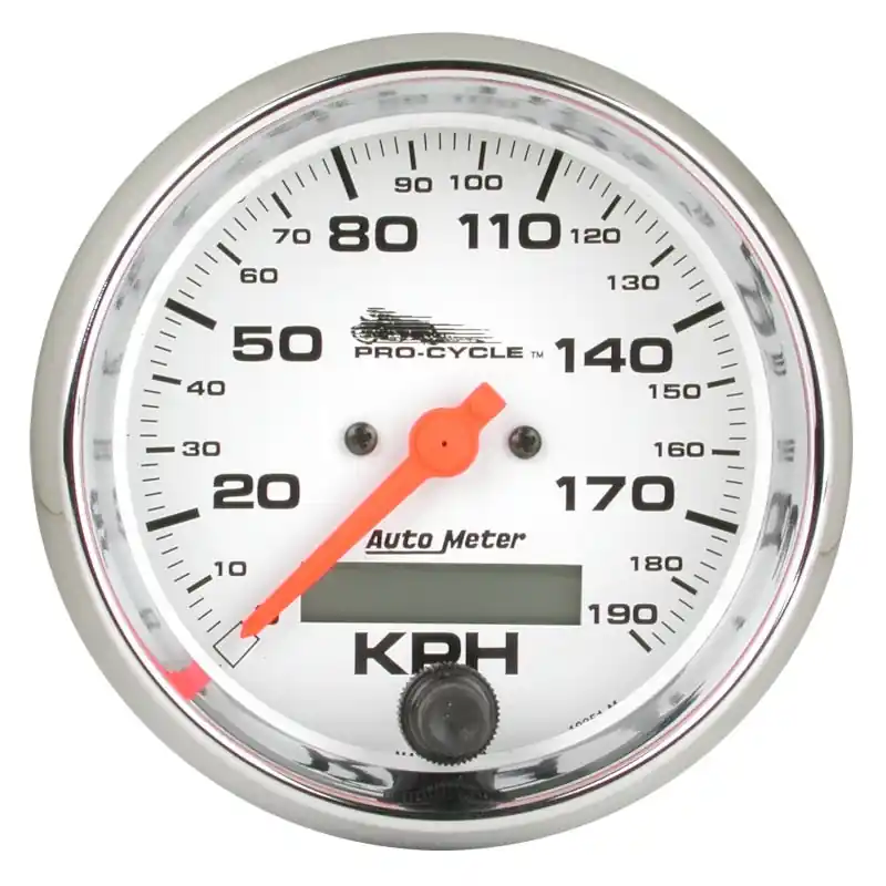 Autometer Pro-Cycle Gauge Speedo 3 3/4in 120 Mph Elec White (ATM19351)