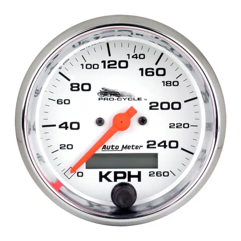 Autometer Pro-Cycle Gauge Speedo 3 3/4in 160 Mph Elec White (ATM19355)
