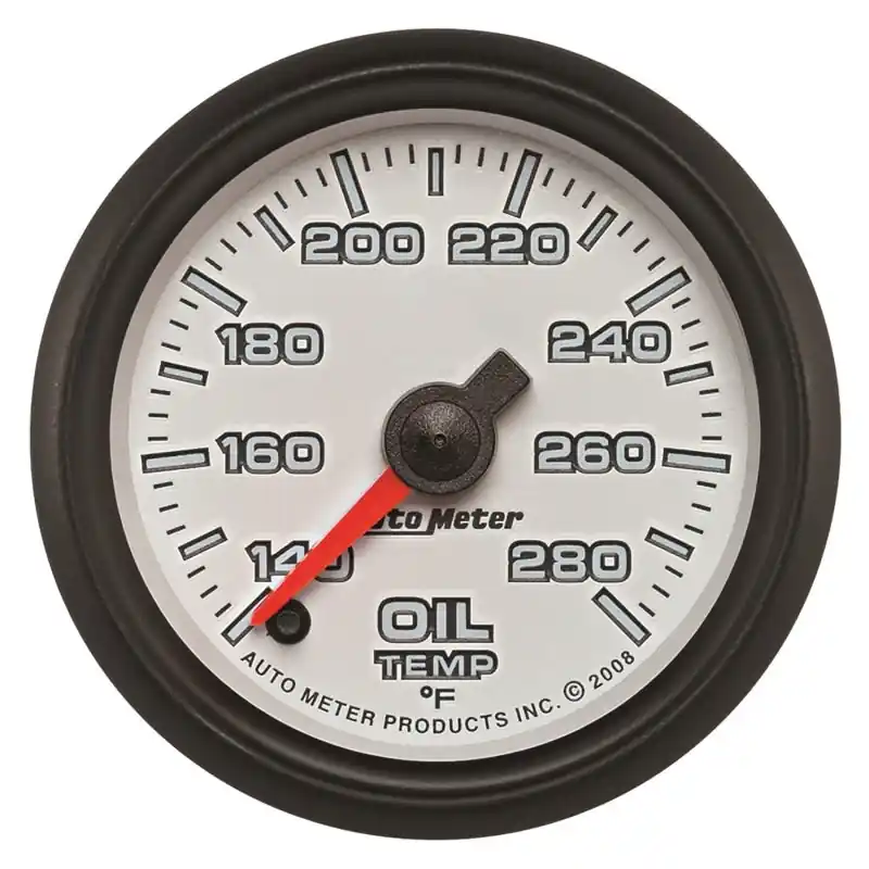 Autometer Pro-Cycle Gauge Oil Temp 2 1/16in 140-280f Digital Stepper Motor White (ATM19540)
