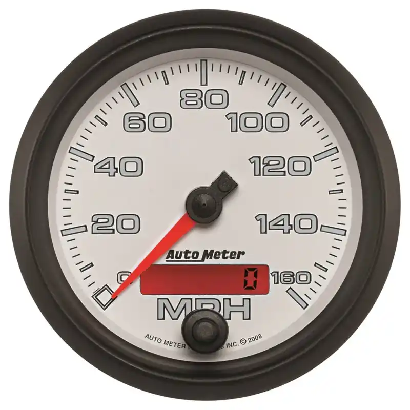 Autometer Pro-Cycle Gauge Speedometer 3 3/8in 160Mph Elec. Programmable White (ATM19589)