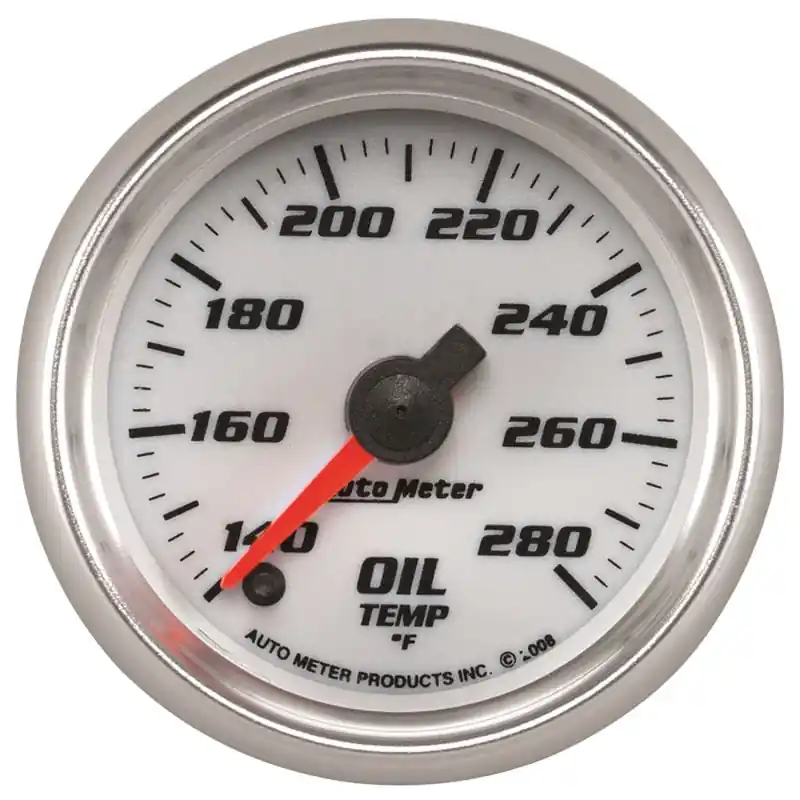 Autometer Pro-Cycle Gauge Oil Temp 2 1/16in 140-280f Digital Stepper Motor White (ATM19740)