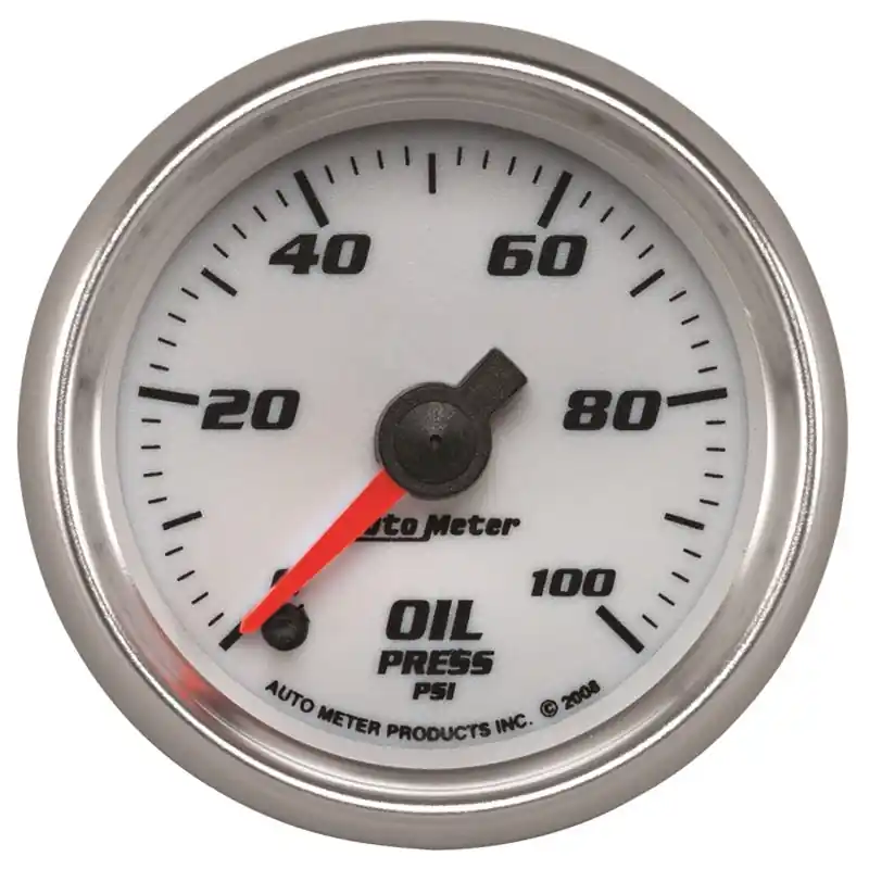 Autometer Pro-Cycle Gauge Oil Pressure 2 1/16in 100psi Digital Stepper Motor White (ATM19752)