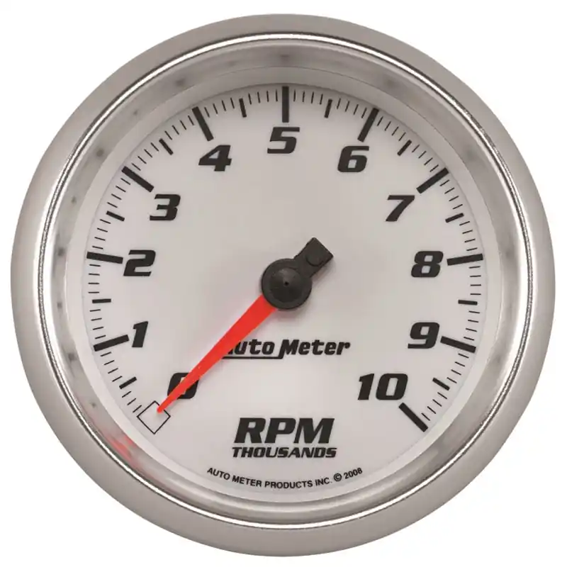 Autometer Pro-Cycle Gauge Tachometer 3 3/8in 10K Rpm White (ATM19798)
