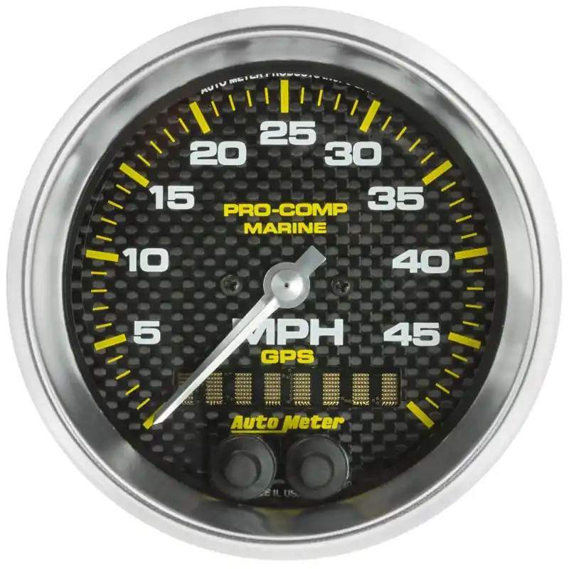 Autometer Marine Carbon Fiber 3-3/8in 50MPH GPS Speedometer Gauge (ATM200635-40)