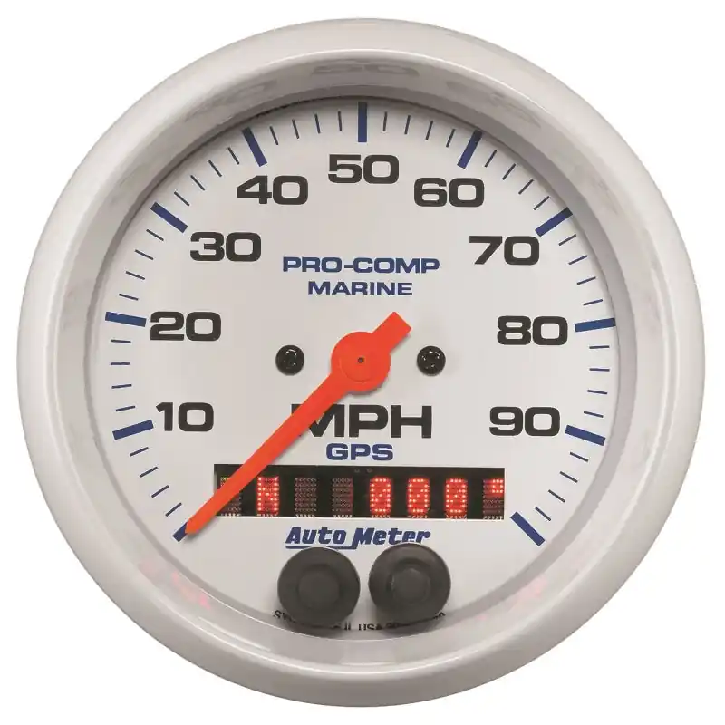 Autometer Gauge GPS Speedometer 3-3/8in 100 MPH Marine White Gauge (ATM200636)