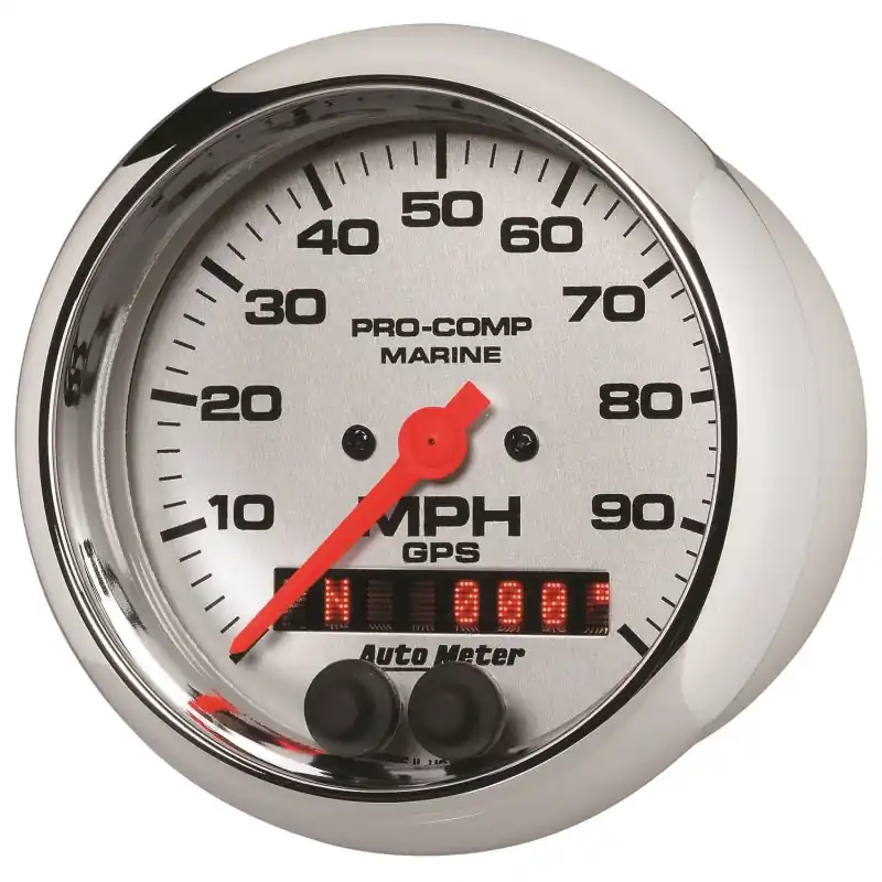 Autometer Marine Chrome 3-3/8in 100MPH GPS Speedometer Gauge (ATM200636-35)
