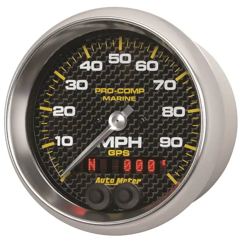 Autometer Marine Carbon Fiber 3-3/8in 100MPH GPS Speedometer Gauge (ATM200636-40)