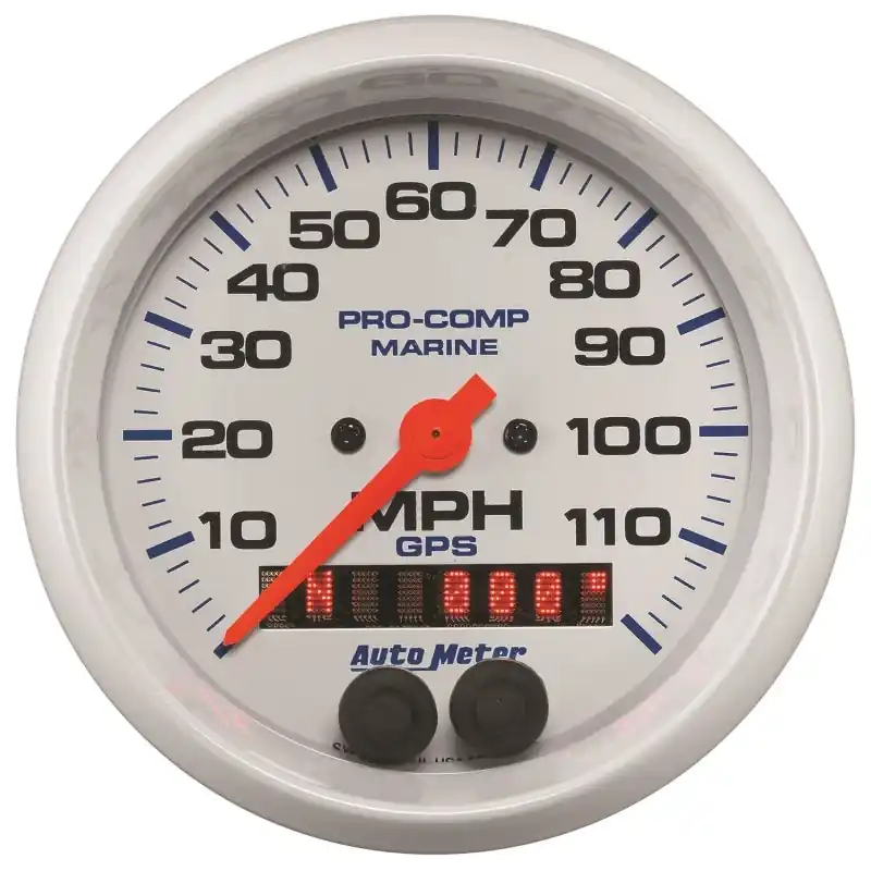 Autometer Gauge GPS Speedometer 3-3/8in 120 MPH Marine White Gauge (ATM200637)
