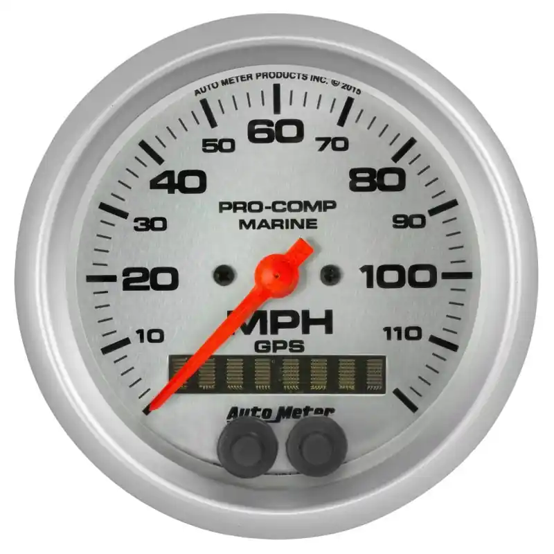 Autometer Marine Silver Ultra-Lite 3-3/8in 120MPH GPS Speedometer Gauge (ATM200637-33)