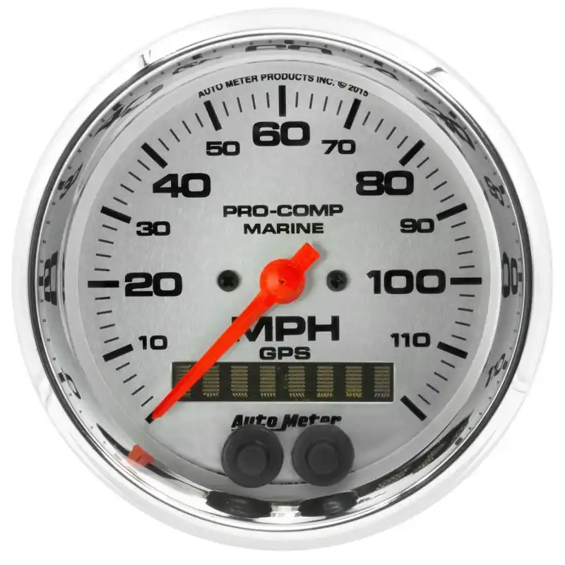 Autometer Marine Chrome Ultra-Lite 3-3/8in 120MPH GPS Speedometer Gauge (ATM200637-35)