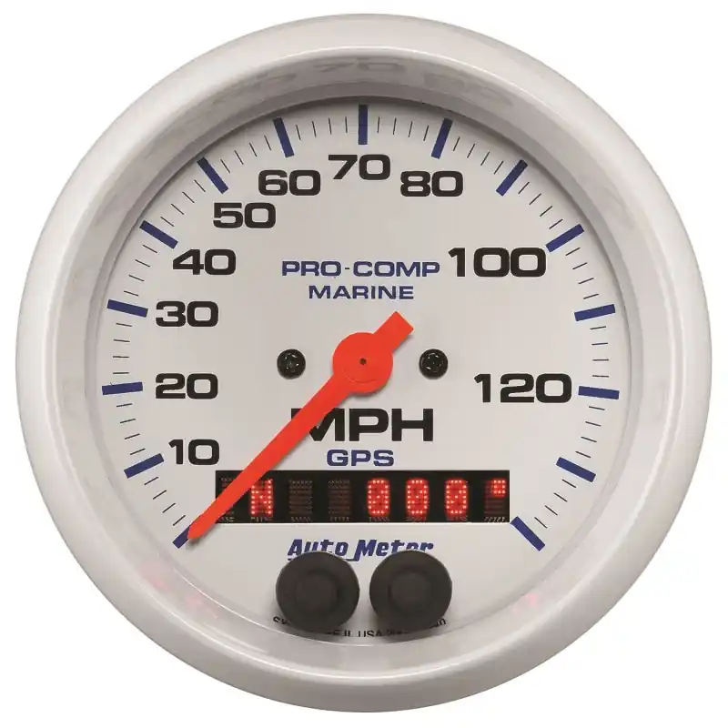 Autometer Gauge GPS Speedometer 3-3/8in 140 MPH Marine White Gauge (ATM200638)