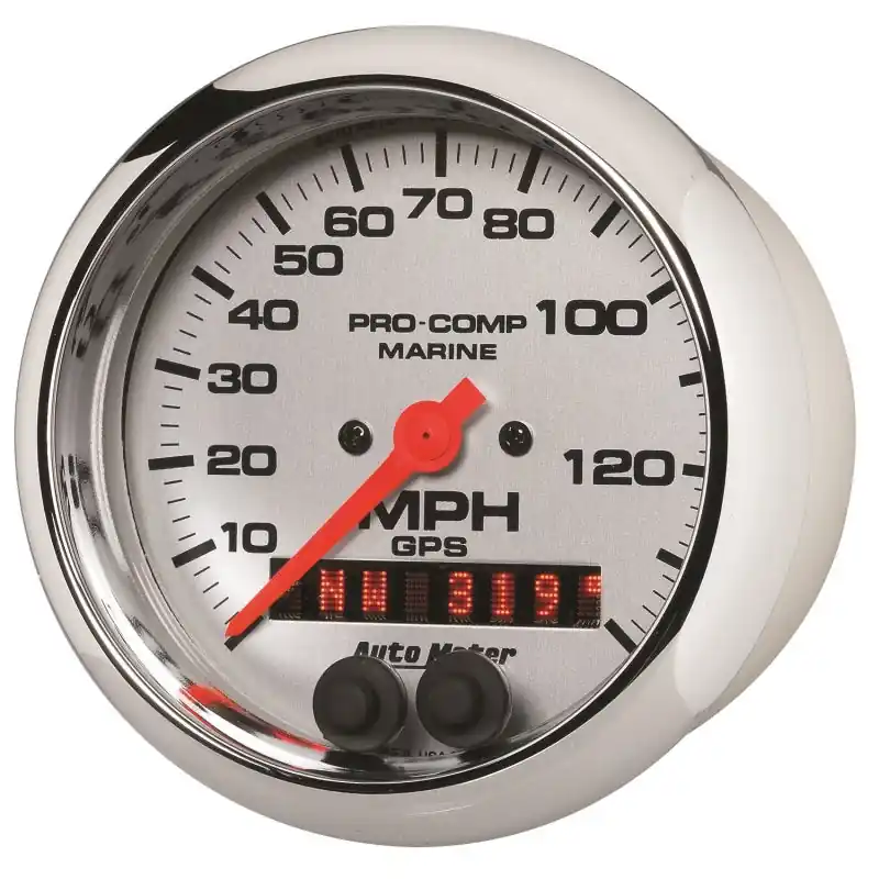 Autometer Marine Chrome 3-3/8in 140MPH GPS Speedometer Gauge (ATM200638-35)